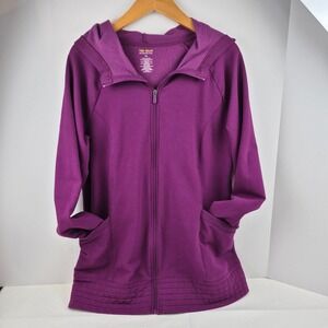 Tek Gear On-the-Go Purple Full Zip Hoodie Jacket Womens XL Activewear Athleisure